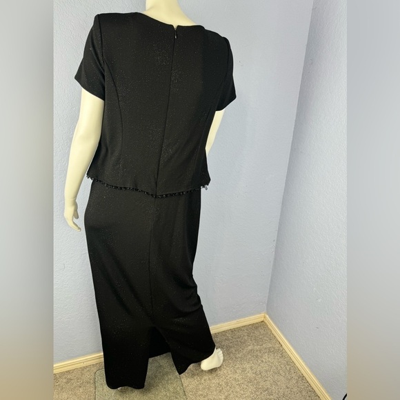 Jeffery & Dara Evenings Vintage Black Sparkling Embellished Maxi Dress USA - Picture 6 of 8